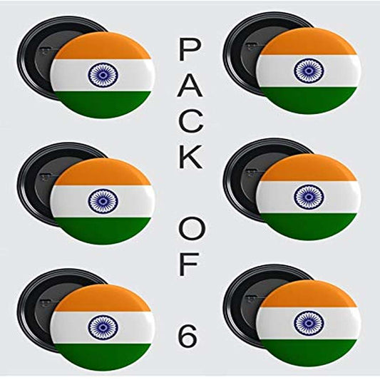 LX INDIA Flag-Themed Badges NIVARA Billa Badges | India Flag Badges | Pack of 6