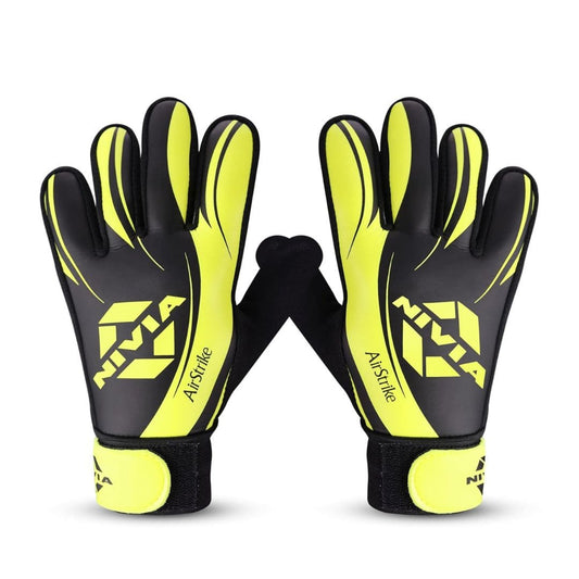 LX INDIA Football Glove Small Nivia Air Strike Goalkeeper Gloves (Black Green)