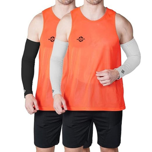 LX INDIA Arm Sleeves Nivia Arm Sleeves for men and women Large Black (Pack of 3)