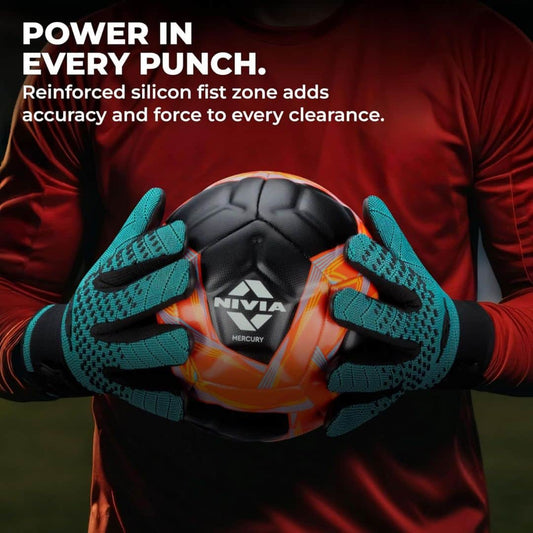 LX INDIA Football Glove Nivia Force Goalkeeper Gloves (Blue Black)
