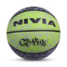 LXINDIA Basket Ball Nivia Graffiti Basketball Rubberized Moulded Panel 8 (Black Green)