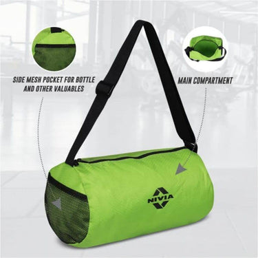 LXINDIA Gym Bags Nivia Polyester 19 Cms Gym Bag(Green Black)