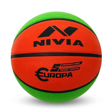 LXINDIA Basket Ball Nivia Rubber 633 Rubber Europa Basketball Size 5 (Multicolour)