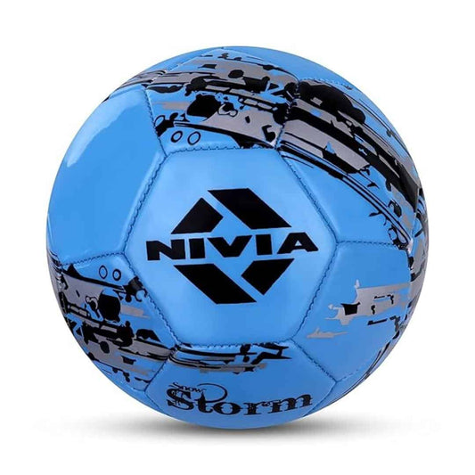 LXINDIA Football Nivia Snow Storm Machine Stitched Football Size 5 (Blue)
