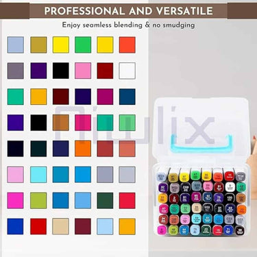 LXINDIA marker Niwlix Dual Tip Art Markers Double 48 Colours Tipped Chisel And Fine Tipe Marker Pens