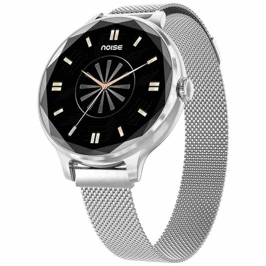 LX INDIA Smart Watch silver link Noise Diva Smartwatch with Diamond Cut dial, Glossy Metallic Finish, AMOLED Display