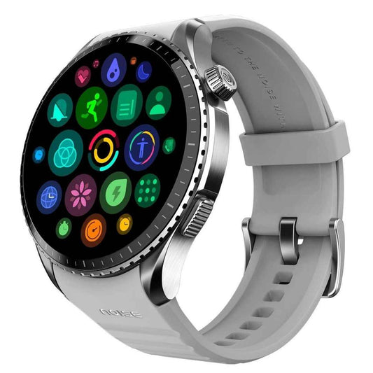 LX INDIA Smart Watch silver grey Noise Origin Smart Watch Smoothest UI Experience (New Nebula UI) & EN 1 Processor, 1.46" ApexVision AMOLED Display