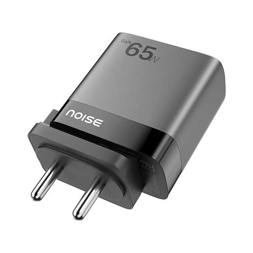 LX INDIA Mobile Charger Noise Power Series 65W GaN Charger (Black)