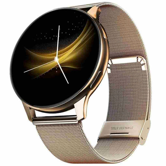 LX INDIA Smart Watch gold link Noise Vortex Plus 1.46” AMOLED Display, AoD, BT Calling, Sleek Metal Finish with Mesh Strap