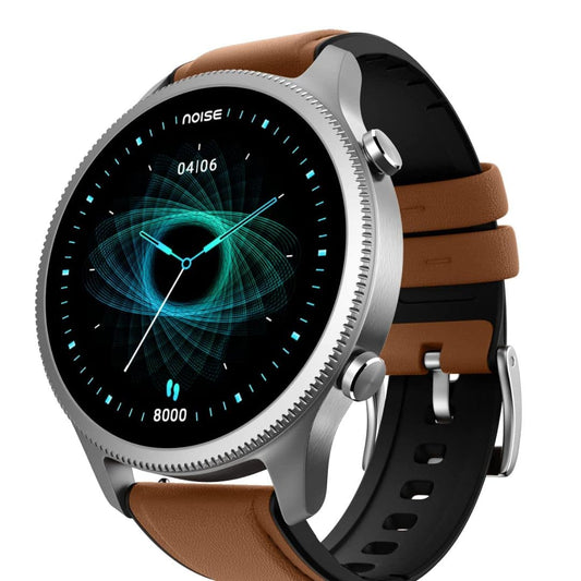 LX INDIA smartmatch Vintage Brown NoiseFit Halo 1.43" AMOLED Display, Bluetooth Calling Round Dial Smart Watch