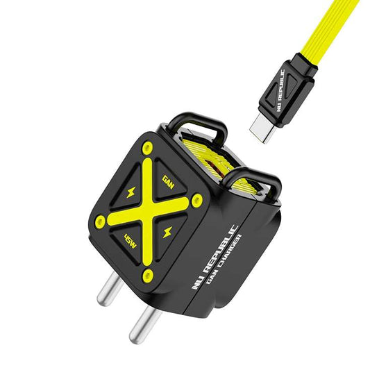 LX INDIA Mobile Charger Nu Republic Cybotron Cube 45W GaN Charger