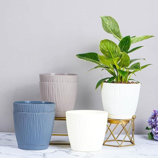 LX INDIA Self-watering plant pots Nurturing Green® Self Watering Flower Pots for Home Decor (Set of 6, Assorted)