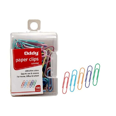 LXINDIA desk essential Oddy 28 MM Vinyl Coated Colored Paper Clip (Pack of 100 pcs Gem Clip)