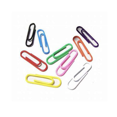 LXINDIA desk essential Oddy 28 MM Vinyl Coated Colored Paper Clip (Pack of 100 pcs Gem Clip)