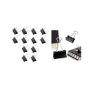 LXINDIA desk essential ODDY Nickel Plated Rust Resistant 41 mm Black Binder Clip (Pack of 12 pcs)