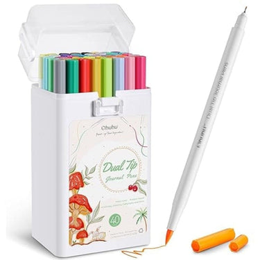 LXINDIA Sketch Pen Ohuhu Brush Pen Set 40 Colours Sketch Pen Set Fineliner and Brush