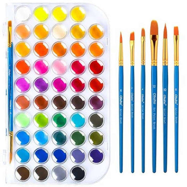 LXINDIA Water colour Ohuhu Watercolor Paint Set (48 Colors and 6 Paintbrush)