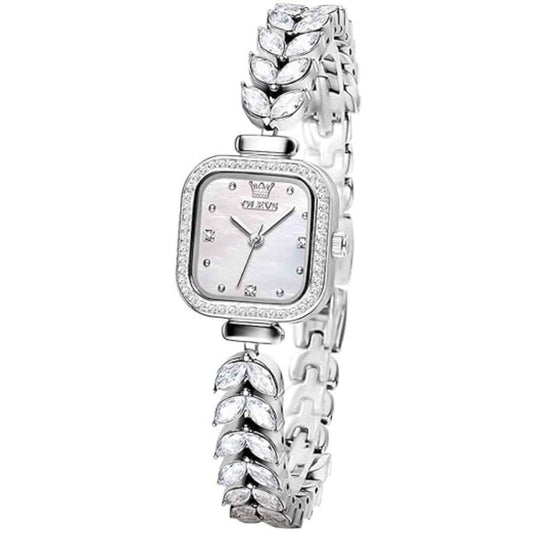 LX INDIA Analog Watch OLEVS Analogue Women Luxury Watch (Silver)