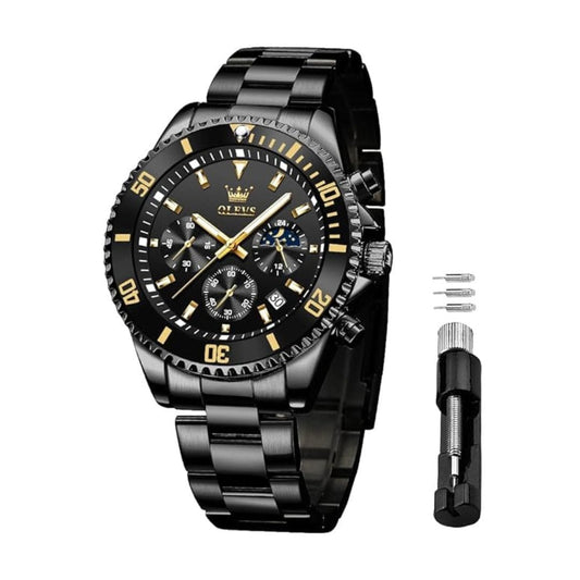 LX INDIA Watch Black OLEVS Watches for Men Chronograph Business Wrist Watches
