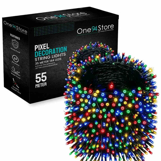 LX INDIA lights One94Store 55 Meter LED String Lights – 208 Multicolor LEDs on Flexible Copper Wire