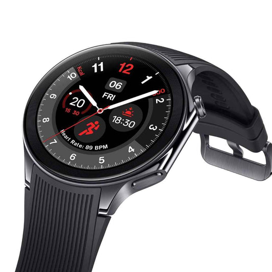 LX INDIA Smart Watch Black Steel OnePlus Watch 2 with Wear OS4,Snapdragon W5 Chipset