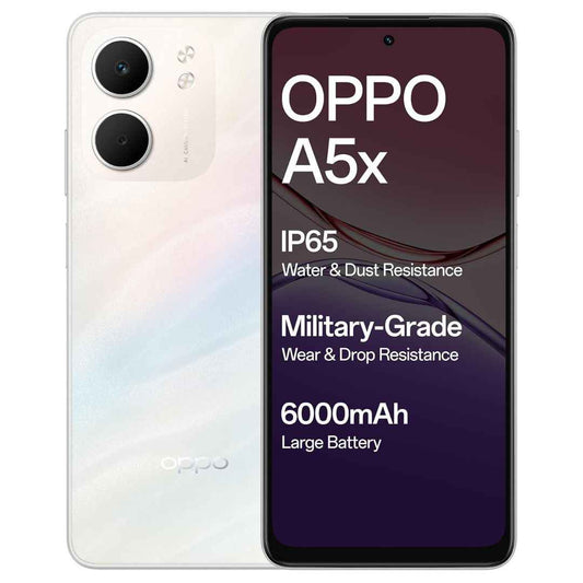 LX INDIA Mobile Phones Laser White OPPO A5X 5G (4GB RAM, 128GB Storage)