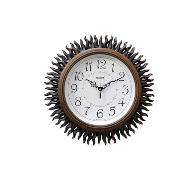 LXINDIA Clock OREVA Plastic Wooden Look Designer Analog Wall Clock