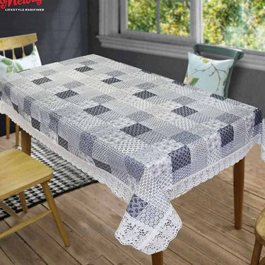 LXINDIA Table Cloth OrientalWeavers Premium 6 Seater Tablecloth (54 x 78 Inch)  Check Printed