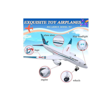 LXINDIA Toys OTONOPI Airplane Toys  Metal Model Plane Toy with Lights and Sounds for Kids LightBlue