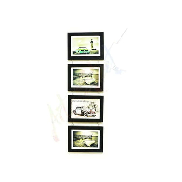 LXINDIA photo frame Painting Mantra Charming Chain Drop Hanging Photo Frame Set of 4 Black