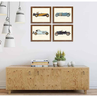 LXINDIA photo frame Painting mantra MDF vehicle Framed poster Brown vintage car