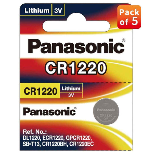 LX INDIA watch battery Panasonic CR-1220 Lithium Coin Battery 3v - Pack of 5