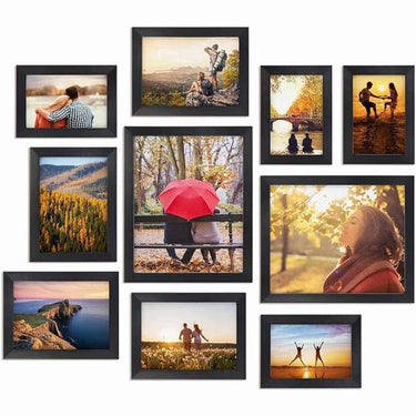 LXINDIA photo frame PAPER PLANE DESIGN Photo Frame Set Collage Home Decor 10 Pack Black