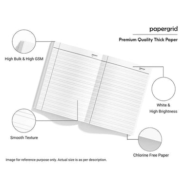 LXINDIA Note Book Papergrid Double Line 152 Pages Notebook Pack of 6