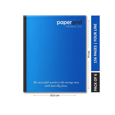 LXINDIA Note Book Papergrid Four Line 152 Page Pack of 6 Notebooks