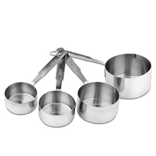 LX INDIA Measuring Spoon Parage 4 Pieces Stainless Steel Measuring Cups Set of 4,Steel Handle