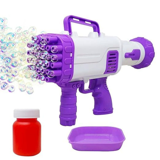 LX INDIA Bubble Machine PARTEET 32 Hole Electric Gatling Bubble Gun with Soap Solution