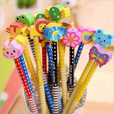 LXINDIA Pencil PARTEET Cartoon Printed Pencils with Eraser for Kids (Pack of 24)