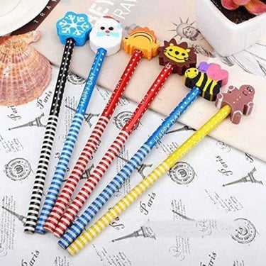 LXINDIA Pencil PARTEET Cartoon Printed Pencils with Eraser for Kids (Pack of 24)