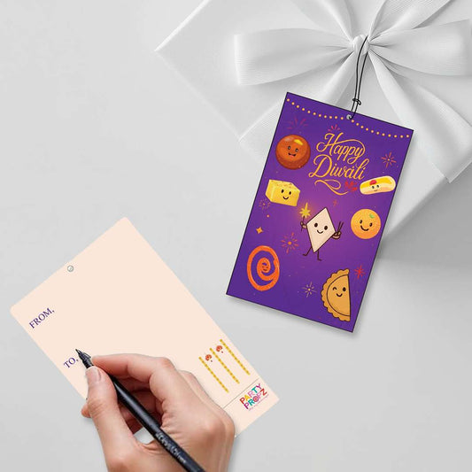 LX INDIA Tag Party Propz Happy Diwali Tags - Set of 20 Pcs Happy Diwali Tags for Gifts