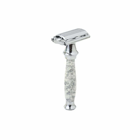 LXINDIA shaving razor Pearl Shaving Double Edge Butterfly Safety Razor SS 95 (Marble white)