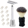 LXINDIA shaving razor Pearl Shaving Double Edge Razor (SS 04OC With stand And Shaving Brush 16 Matt)