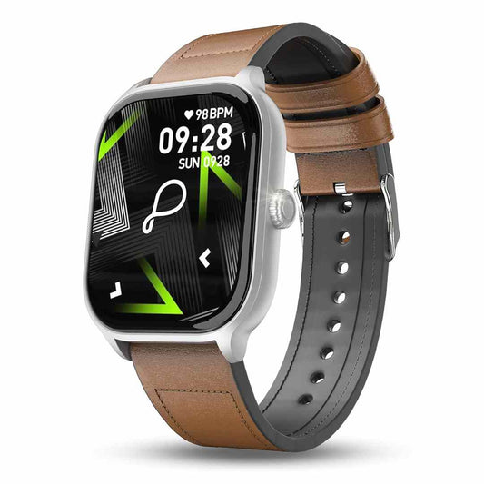 LX INDIA Smart Watch Pebble Edge 2.01" True HD Display, BT Calling Smart Watch (Whiskey Brown)