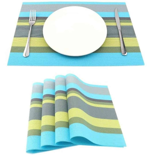 LXINDIA mats Pepplo Set of 4 for Dining Table Heat-Resistant Mats (Multicolor-Bluegreen)
