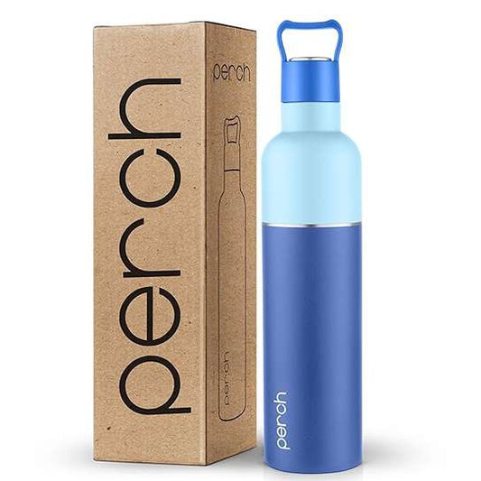 LX INDIA Water Bottle Perch Oasis thermosteel Water Bottle (Blue & Denim Blue, 760 ml)