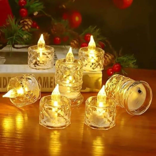 LX INDIA Diyas perpetual LED Candles for Home Decoration - 12 Pcs Electric, LED Diya Lights