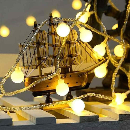 LX INDIA lights PESCA Plastic 100 Bubble Ball String Led Fairy Lights , (15 M, Warm White), 3 Meters