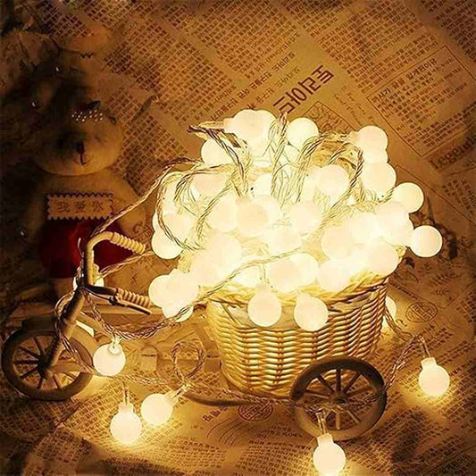 LX INDIA lights PESCA Plastic 100 Bubble Ball String Led Fairy Lights , (15 M, Warm White), 3 Meters