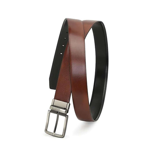 LX INDIA Belts Peter England Men’s Reversible Leather Belt – Dual Black & Brown Sides Size: XL