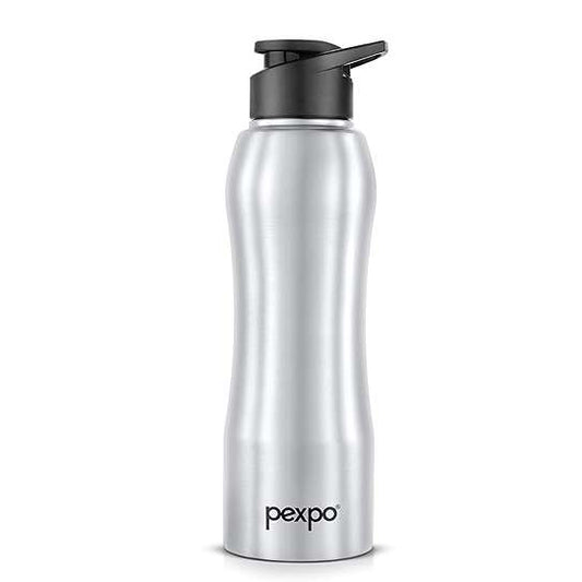 LX INDIA Water Bottle PEXPO Bistro ISI Certified Stainless Steel Water Bottle 1 Litre ,Silver)